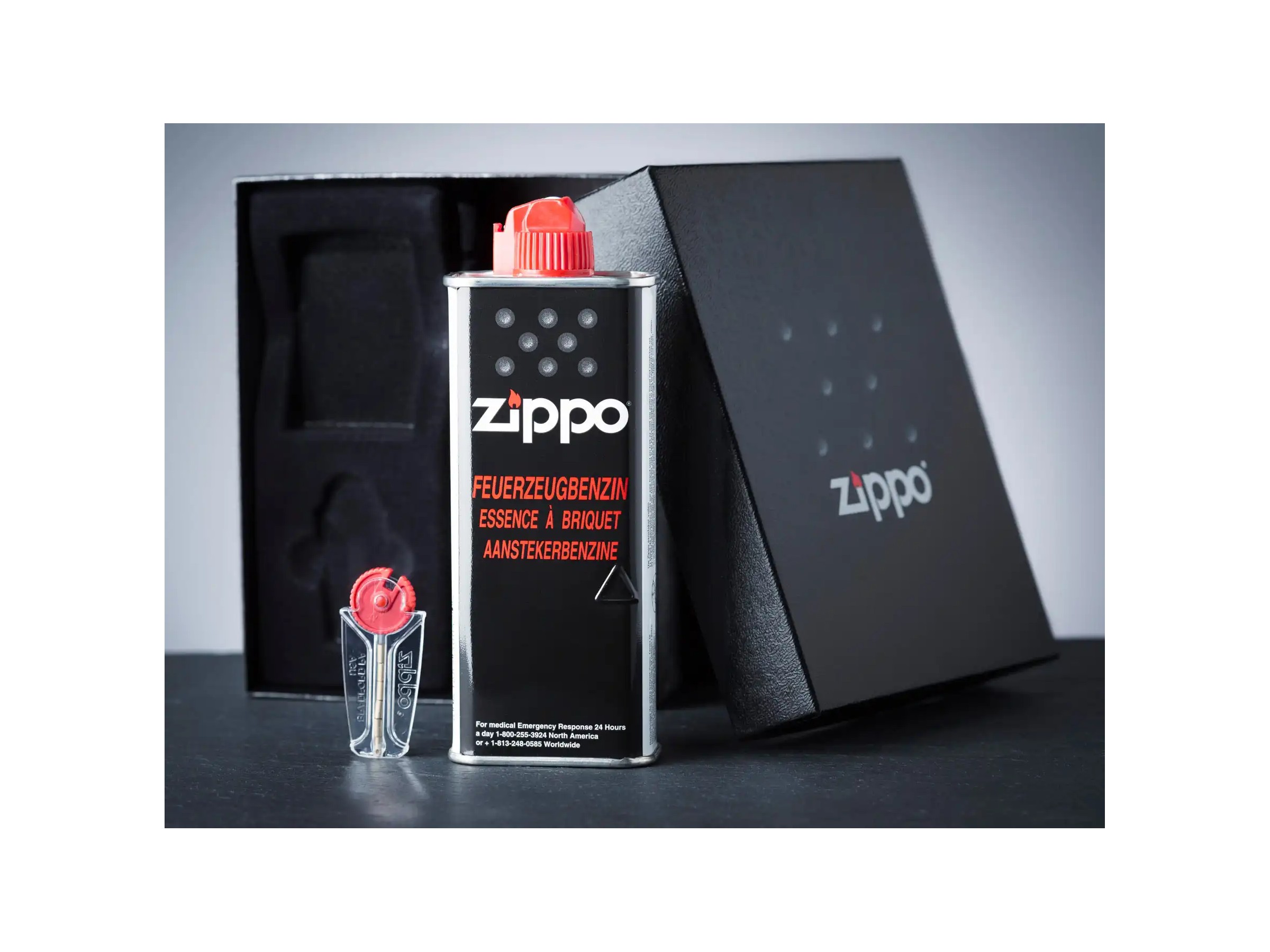 Briquet Zippo original - Chrome poli - Arbre de vie - Allumage par pierre -  Flamme normale - Étui cadeau