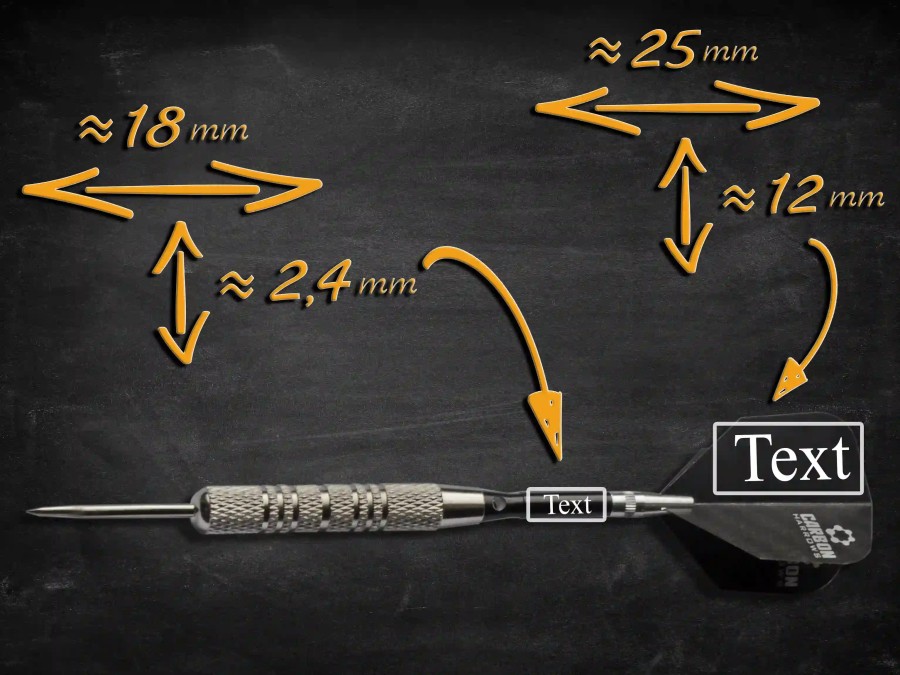 Darts with 3 times engraving