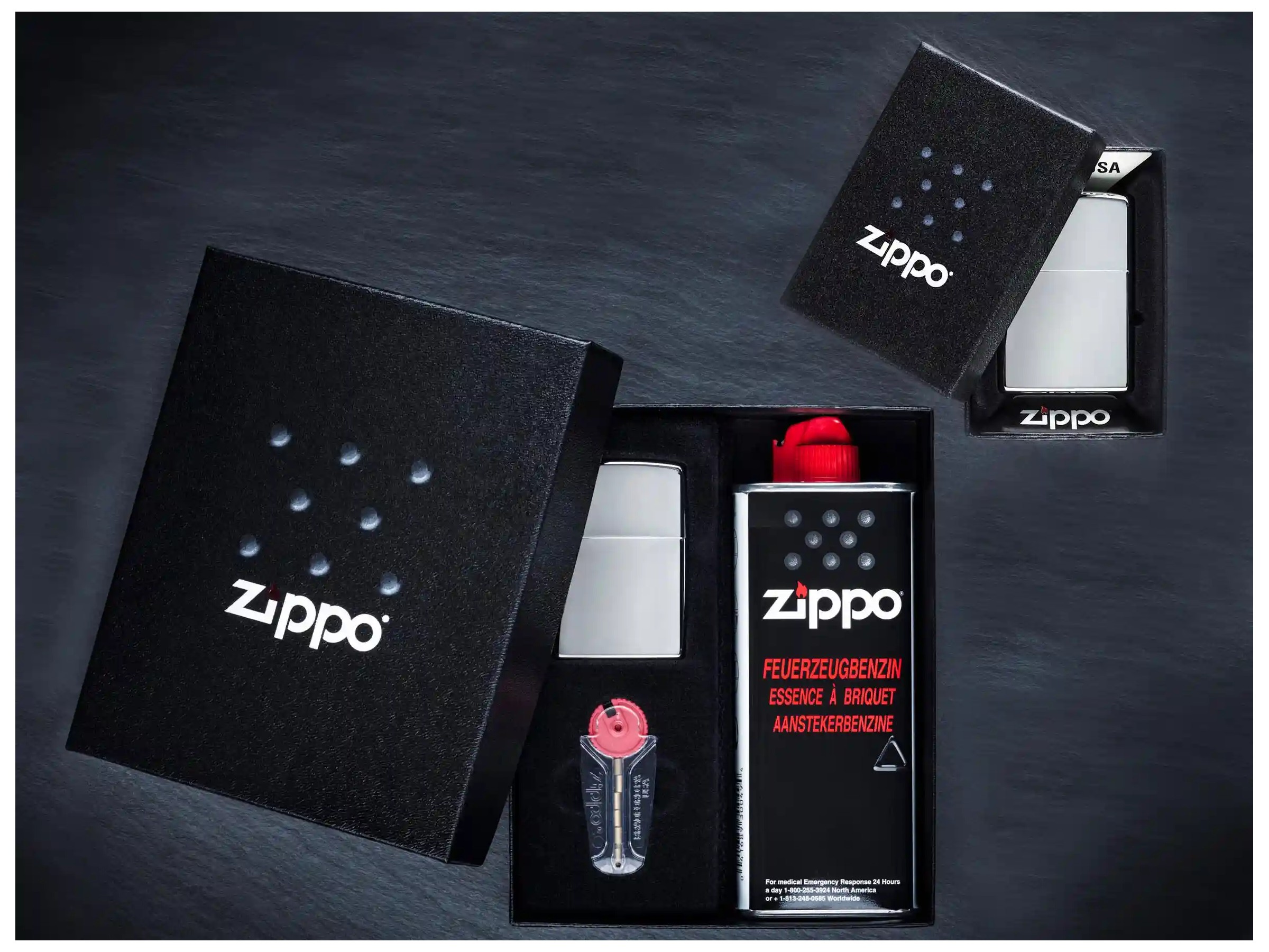 Zippo originale cromato (Entrambe le parti)