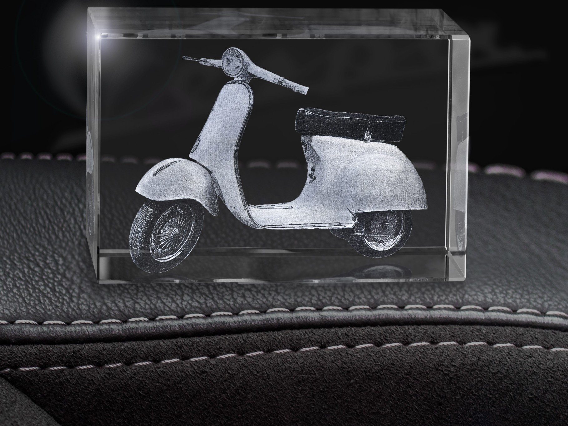 Your Vespa Scooter in crystal glass