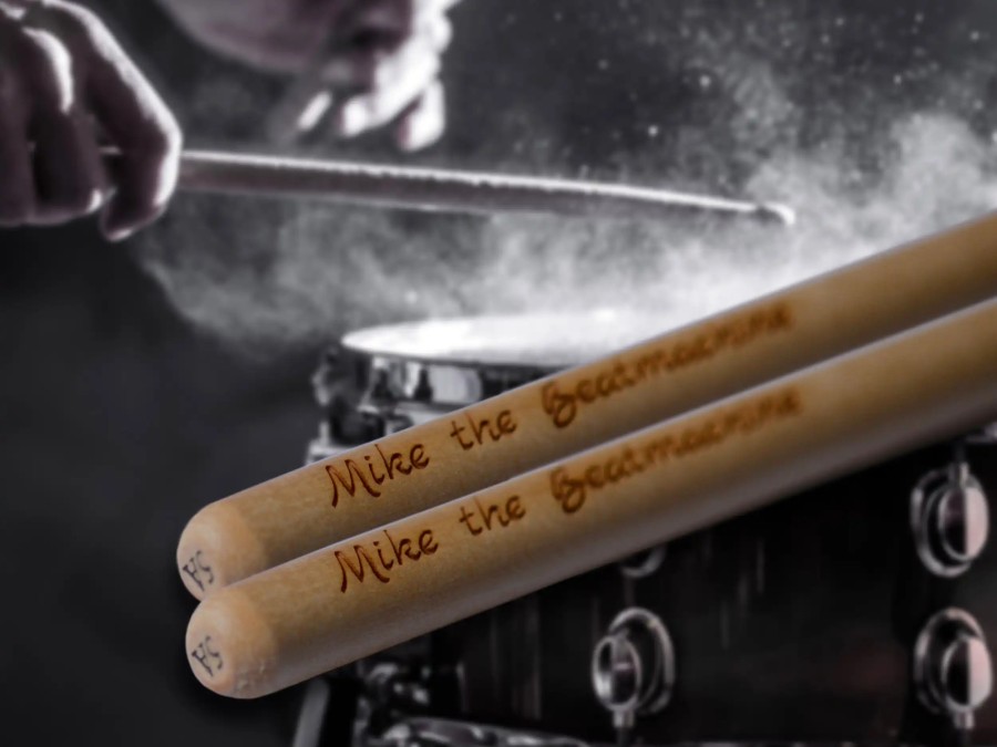 Engraved drumsticks