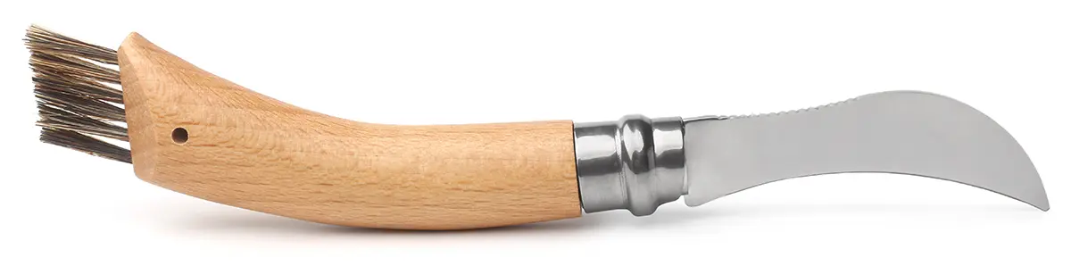 Couteau à champignons d'Opinel avec brosse pour le nettoyage